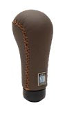NARDI PRESTIGE BROWN SMOOTH LEATHER BROWN STITCH SHIFT KNOB NN7