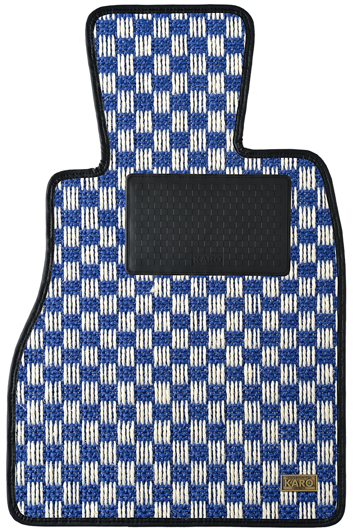 KARO SISAL BLUE WHITE LUGGAGE MATS FOR HONDA FIT GK AT SISAL-3392-BLWH