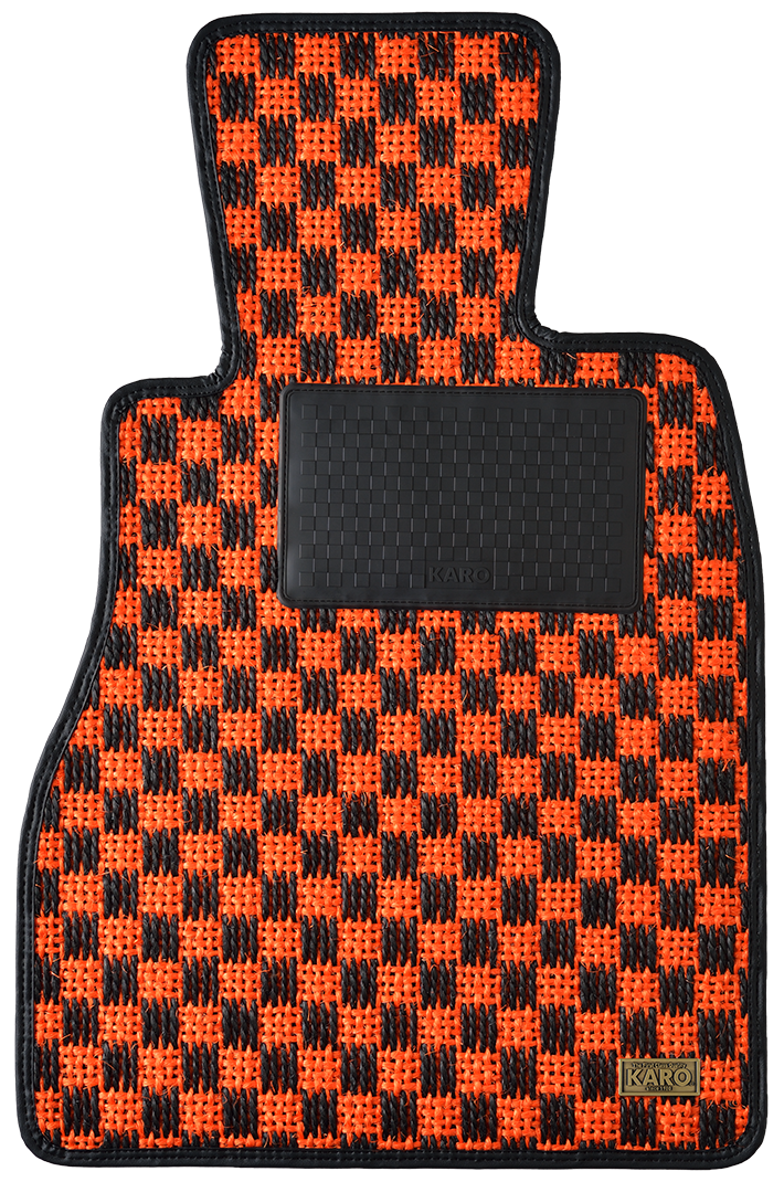 KARO SISAL ORANGE BLACK FLOOR MATS FOR HONDA CIVIC FL1 AT OVAL STOPPER