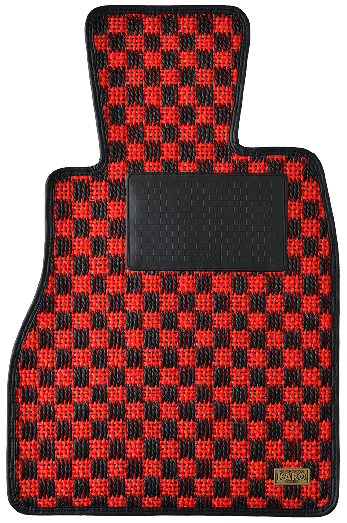KARO SISAL RED BLACK FLOOR MATS FOR HONDA FIT GE AT SISAL-2836-RDBK