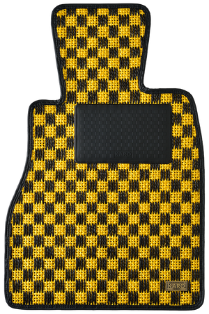 KARO SISAL YELLOW BLACK FLOOR MATS FOR HONDA CIVIC FC1 FK7 AT OVAL STOPPER SISAL-4030-YELLOW-BLACK