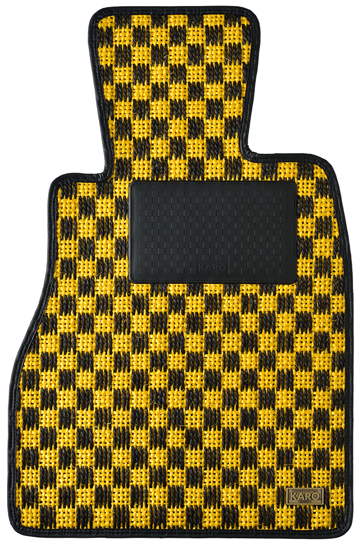 KARO SISAL YELLOW BLACK FLOOR MATS FOR HONDA CIVIC FL1 AT SISAL-4488-YELLOW-BLACK