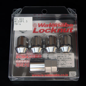RS WATANABE LOCK NUT SILVER CHROME M12 P1.25 RS-WATANABE-00025