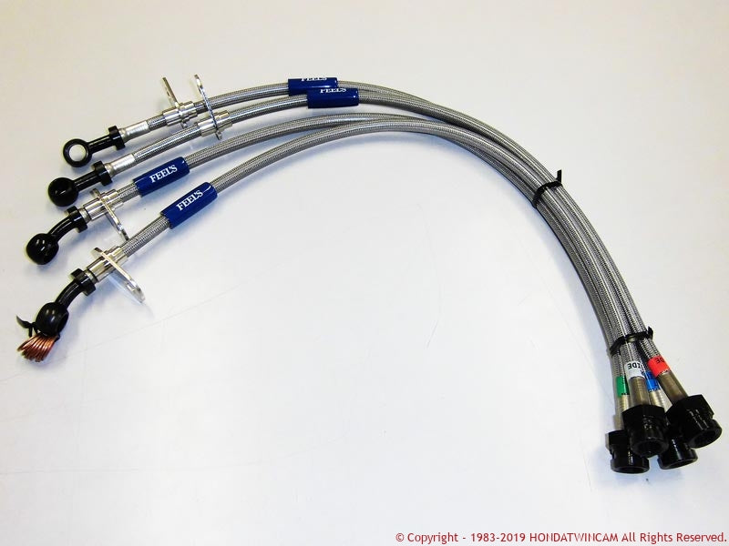 FEEL'S HONDA TWINCAM STAINLESS MESH BRAKE LINE FOR HONDA INTEGRA DB8 TYPE R Feels-00645