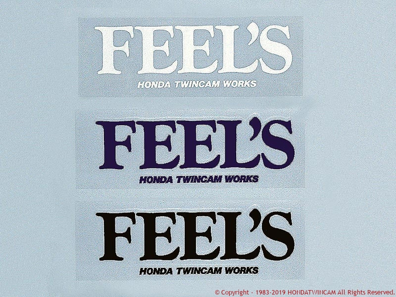 FEEL'S HONDA TWINCAM STICKER WHITE S 45x135mm CHARACTER-FREE FOR  Feels-00742