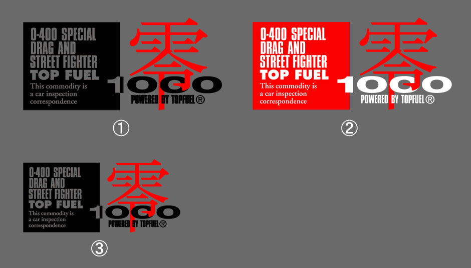 ZERO1000 STICKER L BLACK RED 702-A001