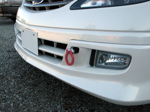 KAWAI WORKS FRONT TYPE FOLDABLE TOW HOOK FOR TOYOTA ESTIMA CR30 CR40 TY0890-RFF-88 - Black Hawk Japan