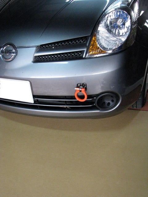 KAWAI WORKS FRONT TYPE FOLDABLE TOW HOOK FOR NISSAN NOTE E11 NS0740-RFF-88 - Black Hawk Japan