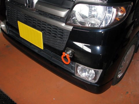 KAWAI WORKS FRONT TYPE FOLDABLE TOW HOOK FOR HONDA ZEST JE  HN0800-RFF-88 - Black Hawk Japan