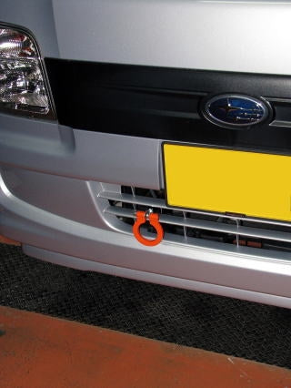 KAWAI WORKS FRONT TYPE FOLDABLE TOW HOOK FOR SUBARU SAMBARDIAS VAN TA TW SU0170-RFF-88 - Black Hawk Japan