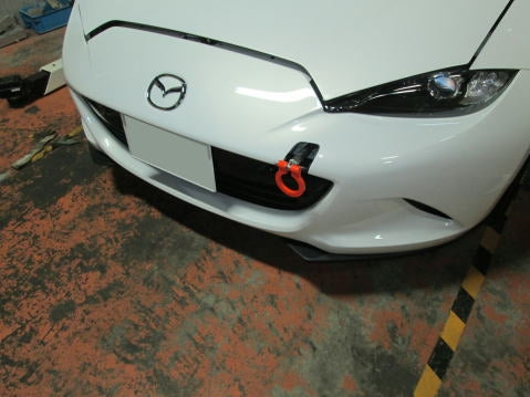 KAWAI WORKS FRONT TYPE FOLDABLE TOW HOOK FOR MAZDA ROADSTER ND5RC MA0460-RFF-88 - Black Hawk Japan
