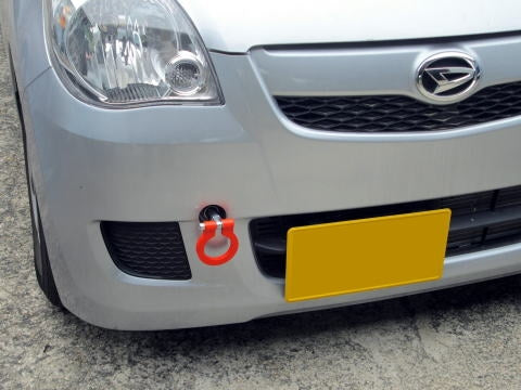 KAWAI WORKS FRONT TYPE FOLDABLE TOW HOOK FOR DAIHATSU MIRA LIZA OPTI L275 L285 DA0182-RFF-88 - Black Hawk Japan