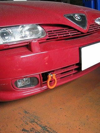KAWAI WORKS FRONT TYPE FOLDABLE TOW HOOK FOR ALFA145 930A5 IM0230-RFF-88