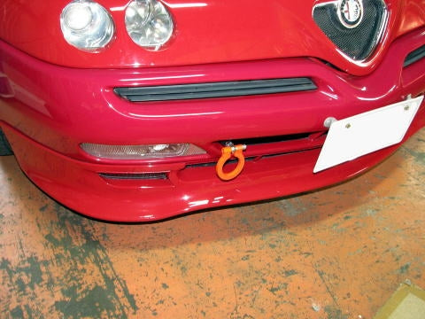 KAWAI WORKS FRONT TYPE FOLDABLE TOW HOOK FOR ALFA-GTV 916 IM0590-RFF-88 - Black Hawk Japan