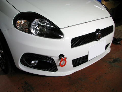 KAWAI WORKS FRONT TYPE FOLDABLE TOW HOOK FOR GRANDE PUNTO 199142 IM0910-RFF-88 - Black Hawk Japan