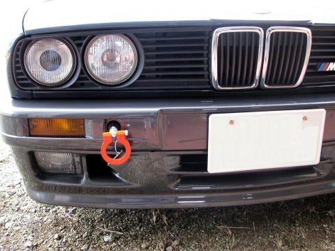 KAWAI WORKS FRONT TYPE FOLDABLE TOW HOOK FOR BMW E30 IM0010-RFF-88 - Black Hawk Japan