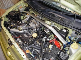 KAWAI WORKS FRONT STRUT BAR TYPEOS FOR SUBARU PLEO RA1 2 SU0040-FTO-00