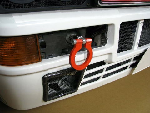 KAWAI WORKS FRONT TYPE FOLDABLE TOW HOOK FOR LAUNCHER INTEGRALE L31D5 E5 IM0110-RFF-88 - Black Hawk Japan