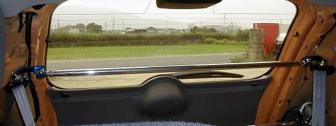 KAWAI WORKS REAR PILLAR BAR FOR NISSAN MARCH K-12 NS0650-PIU-00 - Black Hawk Japan