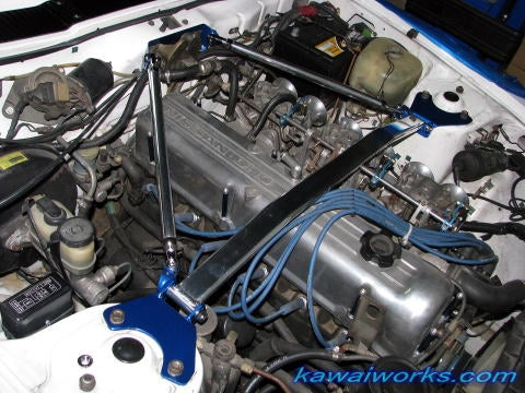KAWAI WORKS FRONT STRUT BAR TYPEOS FOR NISSAN FAIRLADY Z S130 RETROFIT CAB  NS0300-FTO-00 - Black Hawk Japan