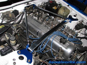 KAWAI WORKS FRONT STRUT BAR TYPEOS FOR NISSAN FAIRLADY Z S130 RETROFIT CAB  NS0300-FTO-00 - Black Hawk Japan
