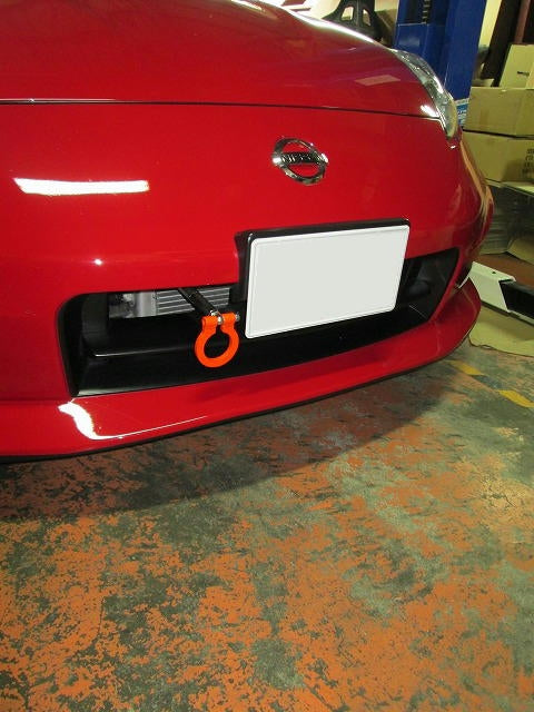 KAWAI WORKS FRONT TYPE FOLDABLE TOW HOOK FOR NISSAN FAIRLADY Z Z34 NS0900-RFF-88