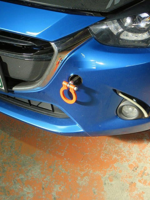 KAWAI WORKS FRONT TYPE FOLDABLE TOW HOOK FOR MAZDA DEMIO DJ5 3 S MA0480-RFF-88 - Black Hawk Japan