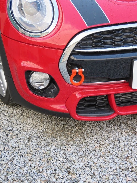 KAWAI WORKS FRONT TYPE FOLDABLE TOW HOOK FOR MINI F55 56 IM1010-RFF-88 - Black Hawk Japan