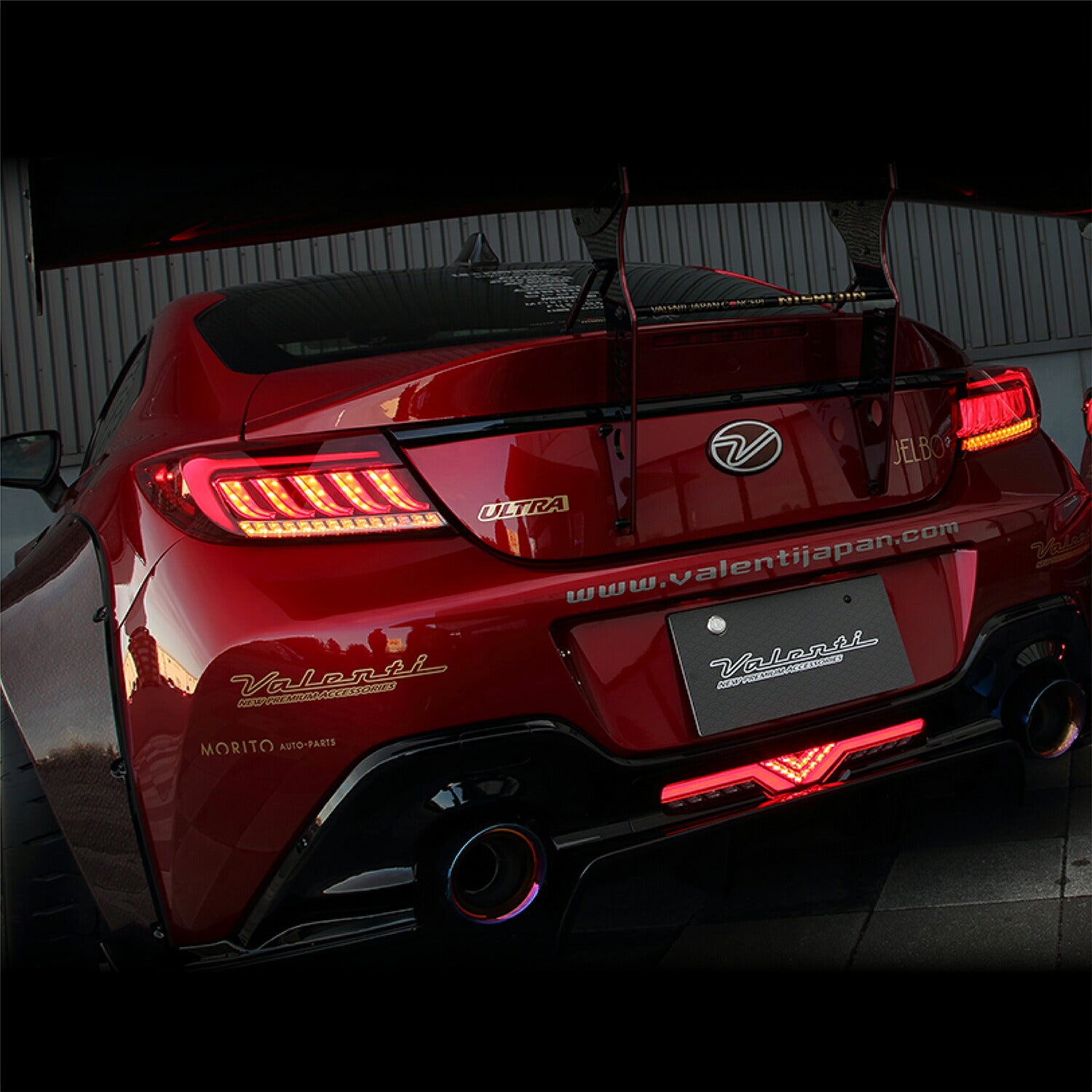 VALENTI JEWEL LED TAIL LAMP ULTRA LIGHT SMOKE BLACK CHROME FOR TOYOTA GR8 ZN8 SUBARU BRZ ZD8 TT86GRZU-SB-1