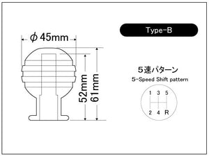 LAILE BEATRUSH JURACONR GEAR KNOB TYPE B M12x1 25P BLACK A91212B-B