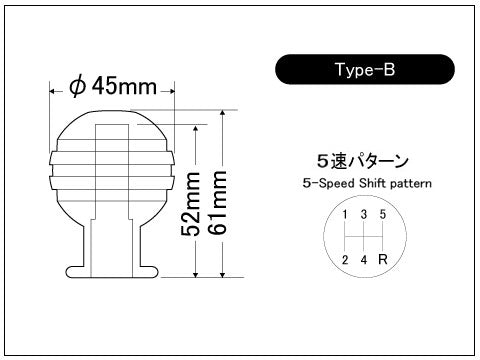 LAILE BEATRUSH JURACONR GEAR KNOB TYPE B M12x1 25P WHITE A91212W-B