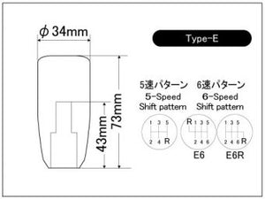 LAILE BEATRUSH TITANIUM GEAR KNOB TYPE E M10x1 25P 5 SPEED A91012TI-E5