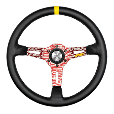 MOMO ULTRA JPN RED BLACK LEATHER STEERING WHEEL UJ-03