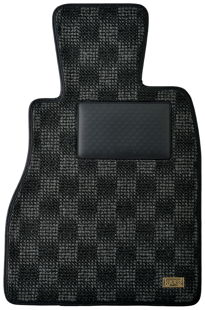 KARO WOOLY PRIME DARK GRAY FLOOR MATS FOR HONDA FIT GK AT OVAL STOPPER WOOLY-PRIME-3391-GRAY